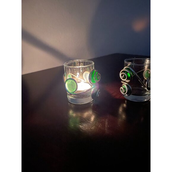 Pair of Decorative Art Glass Votive Candle Holders - Picture 6 of 6